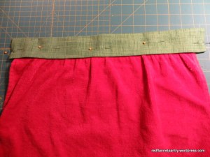 stitch waistband in place