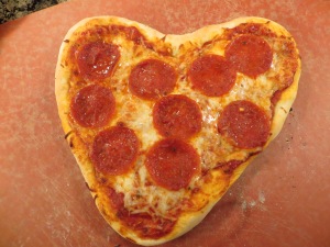 Valentine's Day pizza